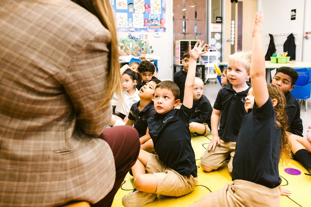 Young students engaged in collaborative classroom activity
